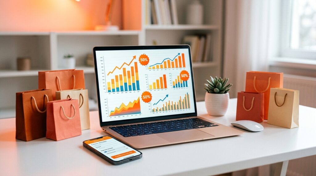 comprando en línea con laptop y tarjeta de crédito durante el Hot Sale 2026 en México