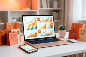 comprando en línea con laptop y tarjeta de crédito durante el Hot Sale 2026 en México