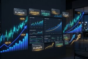 Analista revisa los resultados financieros trimestrales