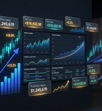 Analista revisa los resultados financieros trimestrales