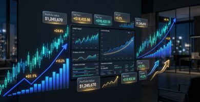 Analista revisa los resultados financieros trimestrales