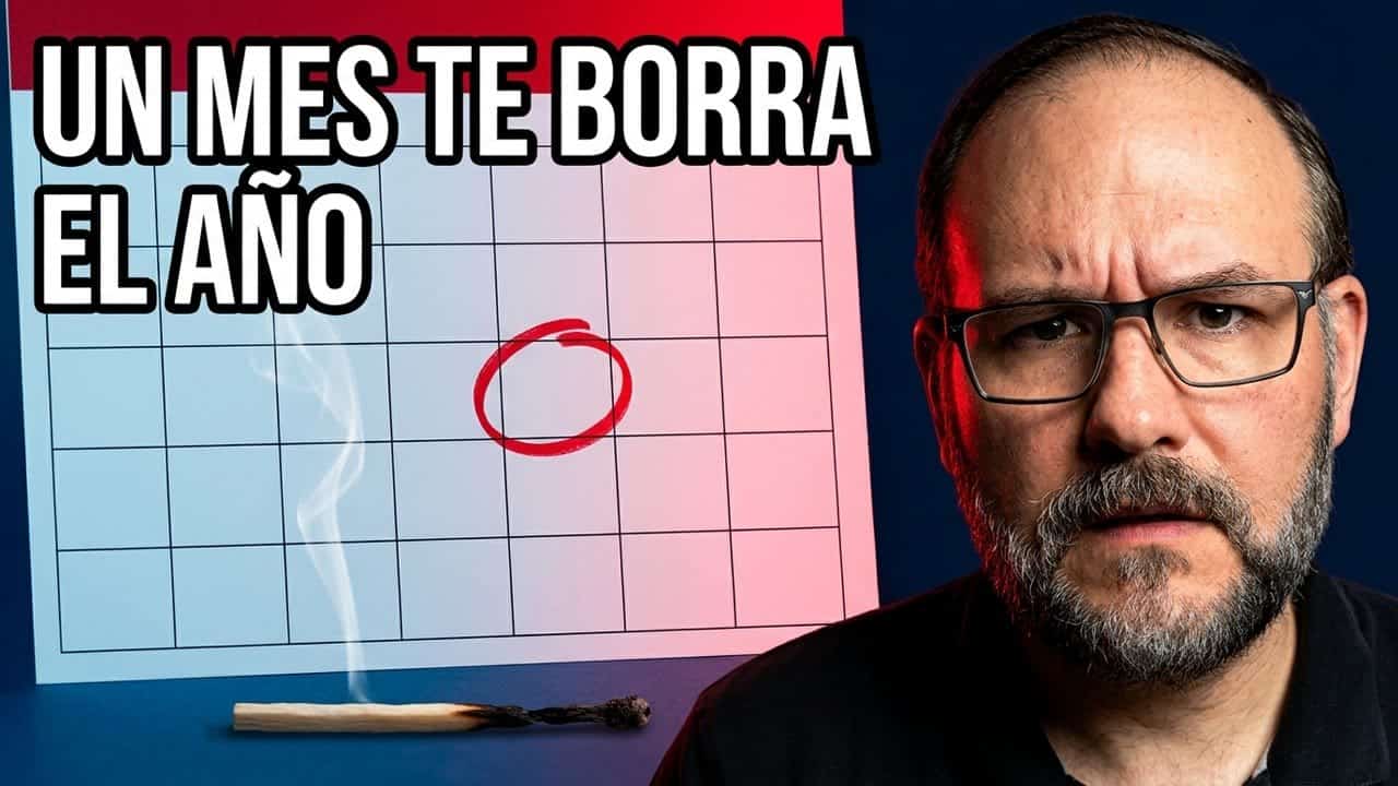 Miniatura de la serie Las matemáticas de la decisión: Pablo Padilla junto a un calendario con un mes marcado, con el texto un mes te borra el año
